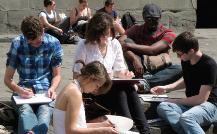 Barcelona Students Sketching